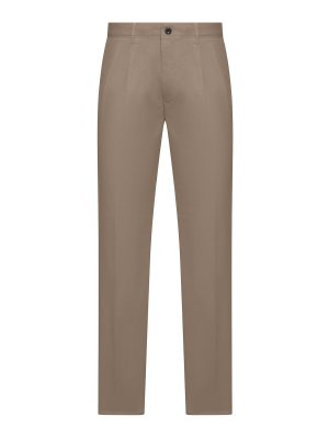 INCOTEX: Tailored & Formal trousers - Straight Leg Tailored Cotton Trousers