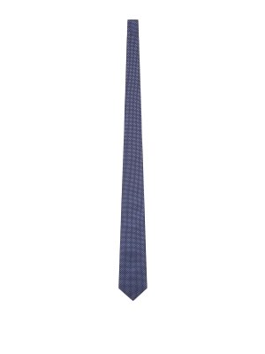 KITON: ties & bow ties - Fabric Tie With Micro Geometric Pattern
