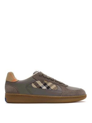 BURBERRY: trainers - Terrace Sneaker In Leather Suede And Check