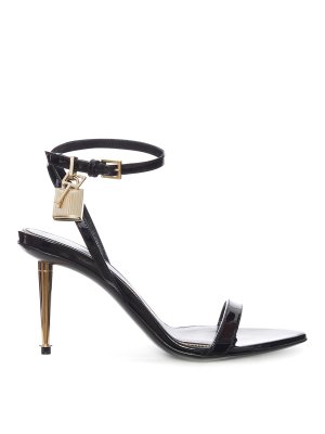TOM FORD: sandali - Sandali con tacco alto in vernice