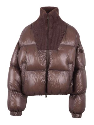 DIESEL: padded jackets - Ripstop Down Jacket with Knit Collar