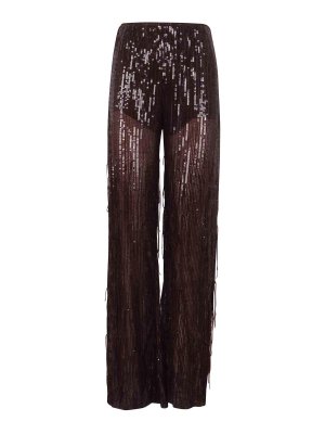 FEDERICA TOSI: casual trousers - Sequined trousers with fringe