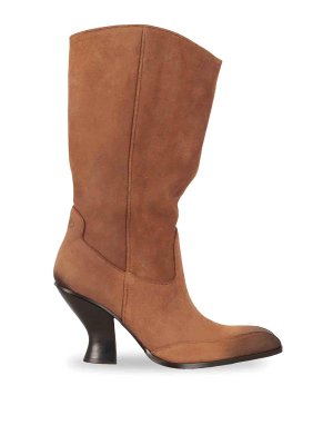DIESEL: stivali - Stivali Al Ginocchio In Suede