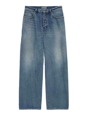 BALENCIAGA: bootcut jeans - Baggy Jeans In Organic Japanese Denim
