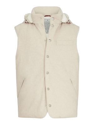 BRUNELLO CUCINELLI: padded jackets - Bonded Wool Flannel Down Vest