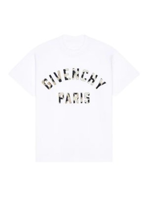 GIVENCHY: t-shirts - New T-Shirt In Cotton With Paris Embroidery