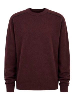 Maison Margiela: Strickpullover mit Rundhalsausschnitt - Rundhalspullover - Rot