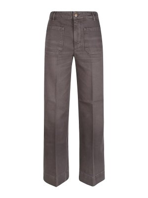 VICTORIA BECKHAM: straight leg jeans - Alina Wide Leg Jeans in Fossil Grey