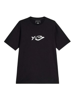 Y-3: t-shirts - Liquid Logo Short Sleeve T-Shirt