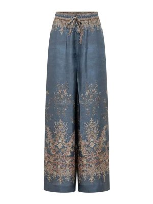ZIMMERMANN: pantaloni casual - Pantaloni in seta con stampa paisley Valiant