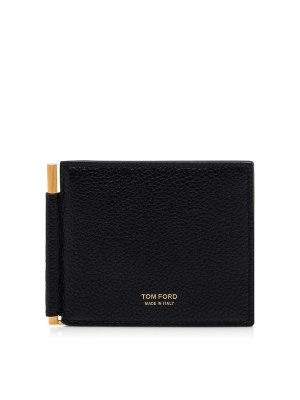 TOM FORD: wallets & purses - Grained Leather Money Clip Wallet