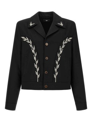 AMIRI: casual jackets - Western Jacket With Embroideries