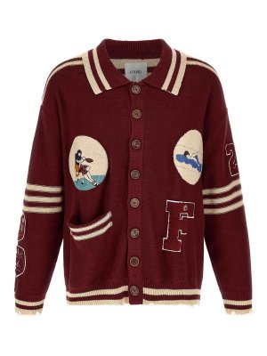 FOUND: cardigans - Fin Varsity Collared Cardigan
