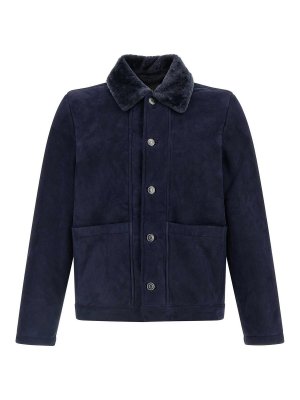 GIORGIO BRATO: casual jackets - Shearling Neck Overshirt