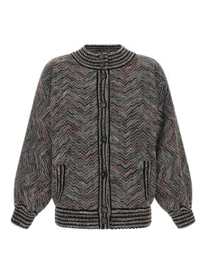 MISSONI: giacche bomber - Giacca bomber in maglia a spina di pesce