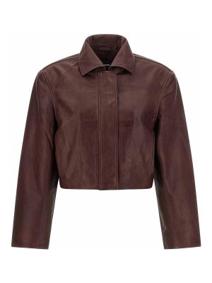 ROTATE Birger Christensen: Vestes en cuir - Blouson En Cuir - Bordeaux