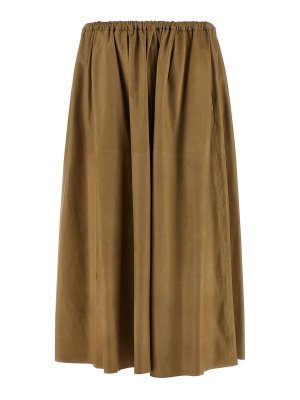 AURALEE: Jupes en cuir - Jupe En Cuir - Beige