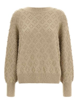 AGNONA: crew necks - Embossed Sweater