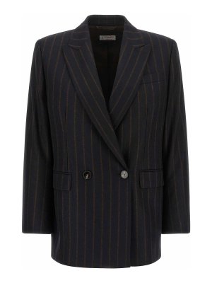 ALBERTO BIANI: giacche blazer - Blazer in flanella a righe sottili