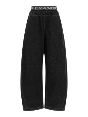 ALEXANDER WANG: jeans dritti, a sigaretta - Pantaloni in denim con elastico