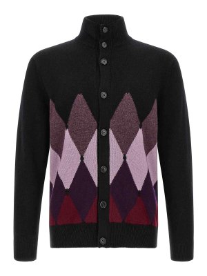 BALLANTYNE: cardigan - Cardigan classico con intarsi a diamante