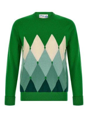 BALLANTYNE: Strickpullover mit Rundhalsausschnitt - Rundhalspullover - Grün