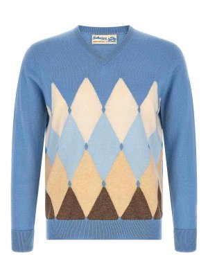 BALLANTYNE: crew necks - Classic Diamond Intarsia Sweater