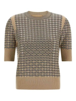 ERMANNO SCERVINO: Strickpullover mit Rundhalsausschnitt - Rundhalspullover - Beige