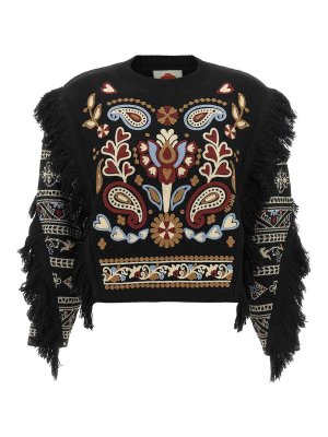 FARM RIO: Strickpullover mit Rundhalsausschnitt - Rundhalspullover - Schwarz