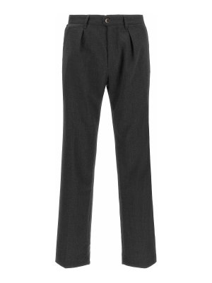 INCOTEX: casual trousers - Pants With Straps At The Waist