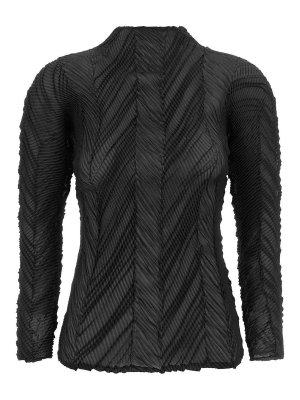 ISSEY MIYAKE: クルーネック - クルーネック - 黒