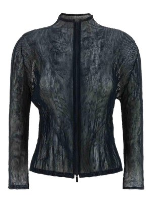 ISSEY MIYAKE: カーディガン - カーディガン - ブルー