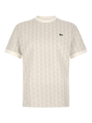 LACOSTE: t-shirt - T-shirt jacquard con monogramma
