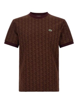LACOSTE: t-shirt - T-shirt jacquard con monogramma