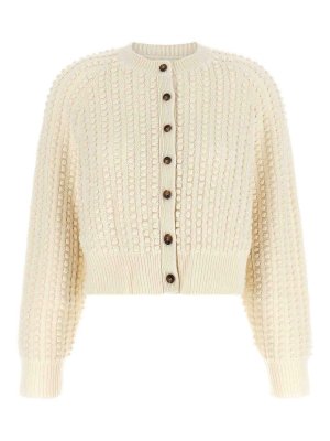 LOULOU STUDIO: Cardigans - Cardigan - Blanc