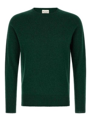 MA'RY'YA: Strickpullover mit Rundhalsausschnitt - Rundhalspullover - Grün