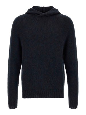 MA'RY'YA: Strickpullover mit Rundhalsausschnitt - Rundhalspullover - Blau