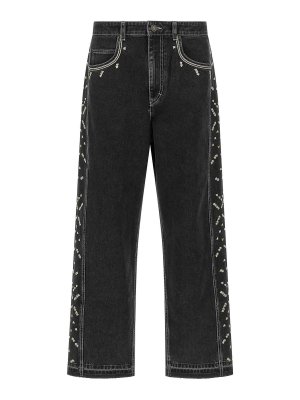 ISABEL MARANT: straight leg jeans - Jorian Jeans With Embroideries