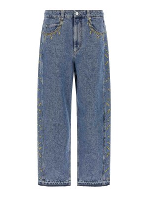 ISABEL MARANT: jeans dritti, a sigaretta - Jeans Jorian con ricami