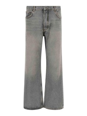 OFF-WHITE: Jeans Rectos - Vaqueros Rectos - Gris