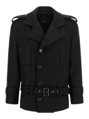 Pinko: cappotti corti - Cappotto doppiopetto con cintura
