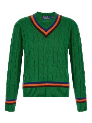 POLO RALPH LAUREN: polo shirts - V-Knit With Cable Pattern