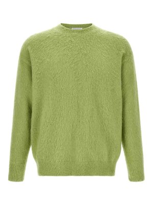 ROBERTO COLLINA: Strickpullover mit Rundhalsausschnitt - Rundhalspullover - Grün