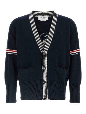 THOM BROWNE: Cárdigans - Cárdigan - Azul