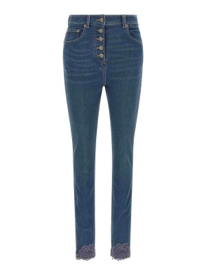 VALENTINO GARAVANI: straight leg jeans - Lace Insert Jeans