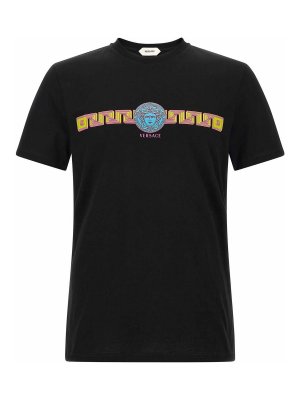 VERSACE: t-shirts - Medusa Print Cotton T-Shirt