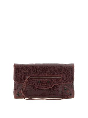 BALENCIAGA: クラッチバッグ - クラッチバッグ - ボルドー