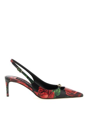 DOLCE & GABBANA: sandals - Rose Print Slingbacks