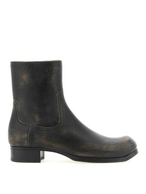 Maison Margiela: ankle boots - Vintage Leather Ankle Boots