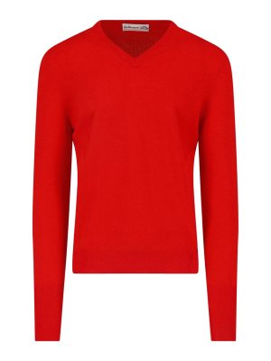 BALLANTYNE: Strickpullover mit Rundhalsausschnitt - Rundhalspullover - Rot